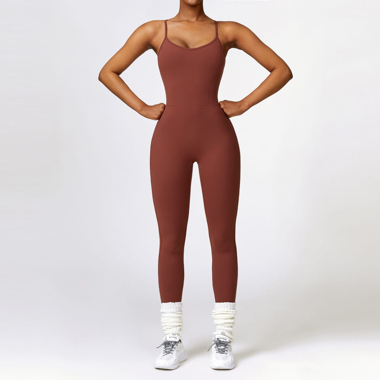 Stylish Gym Overalls Brown
